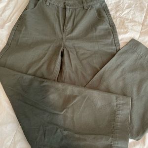 Frank and Oak wide leg jeans olive